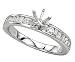 14K White Gold Diamond Engagement Ring Semimount