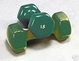 Pair Vinyl Coated Dumbbells - 15 lb each.