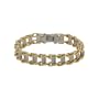 Men's Stainless Steel & Gold Plated Bar Link Bracelet, 8.75"