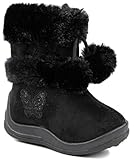 Kali Footwear Little Girl's Zello Glitter Pom Pom Boots 4