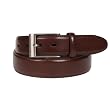 Mens New Genuine Leather Classic 1.25 Inch Raised Brown Belt by Landes
