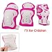 3 Sets Children Fuchsia White Knee Palm Elbow Protective Pad Support