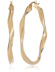 14k Yellow Gold Italian Twist Hoop Earrings