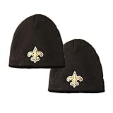 Urban Boundaries - Reebok New Orleans Saints Classic Embroidered Knit Beanie: 2-Pack