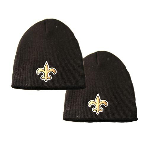 New Orleans Saints Black Knit Beanie 2-Pack