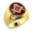 Masonic Ring - Red Background Sizes 8-13