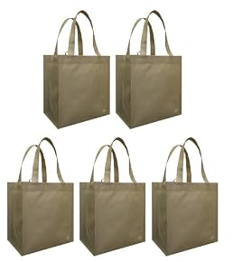 Reusable Grocery Totes Solid Color 5 Pack