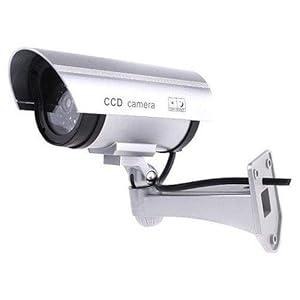 Etekcity® Security outdoor waterproof fake dummy Surveillance camera with fake IR LED Flashing Light Blinking Light (silver)
