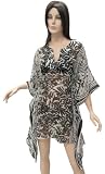 Designer Leaf Printed Sheer Chiffon Tube Kaftan Caftan Beach Cover up Tunic VALENTINE'S DAY GIFT