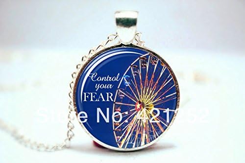 Pretty Lee 2015 Fashion Divergent Ferris Wheel Tris And Tobias Charm Pendant Necklace Control Your Fear Glass Cabochon Christmas gift
