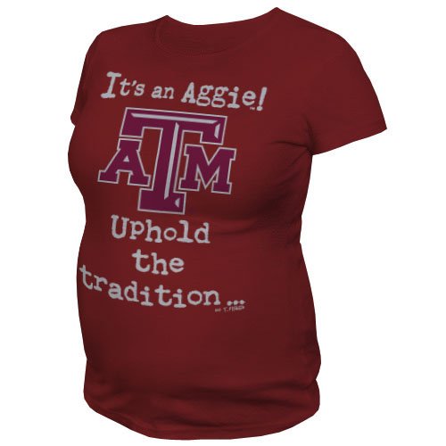 NCAA Texas A&M Aggies T.Fisher Uphold The Tradition Maternity Tee Shirt (Maroon, Large)