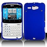 For AT&T HTC Status Accessory - Rubber Blue Hard Protective Hard Case Cover ....