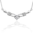 14K White Gold 3/8 ct. Round and Princess Cut Diamond Fashion Necklace