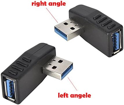 Honey House Vertical Right Angled USB 3.0 Male to Female 90° Adapter Coupler Connector Plug(left Angle and Right Angle Adapter)