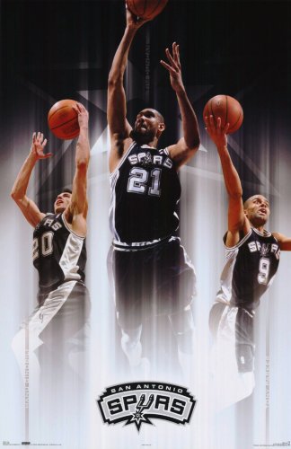 Cover image : San Antonio Spurs (Tony Parker, Tim Duncan, Manu Ginobili) Sports Poster Print - 24