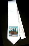 Party Decoration Necktie with harbor, smoke, navigate, boat, pollution, river, cargo, sail, Mississippi, steam