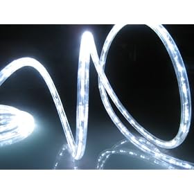 25Ft Rope Lights; Cool White LED Rope Light Kit; 1.0" LED Spacing; Christmas Lighting; outdoor rope lighting