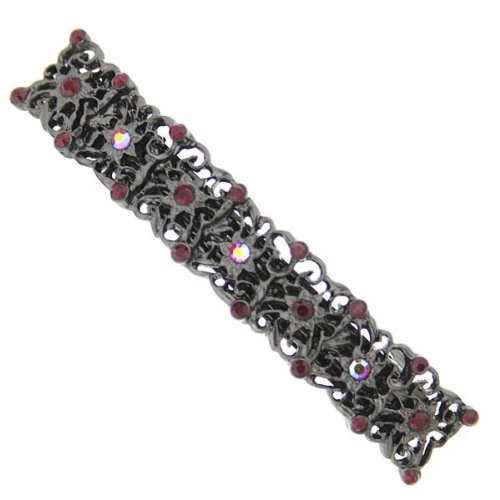 1928 Jewelry Boutique Victorian Hematite Aurora Borealis Hair Barrette Picture