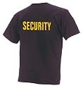 SECURITY T-Shirt - Yellow Print on BLACK shirt by South Horizon