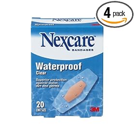 Nexcare Waterproof Clear Bandage, One Sizes, 20 ct Packages (Pack of 4) by Nexcare