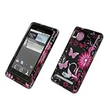 EMPIRE Black with Pink Butterfly Flowers Design Hard Case Cover for Verizon ....