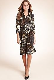 Animal Print A Line Shirt Dress