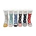 FloraKoh Women Cotton Crew Casual Socks 6 Pair Pack Colors (Animal)