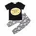 Sagton Newborn Toddler Kids Baby Boy Clothes T-shirt Tops+Pants Outfits Set