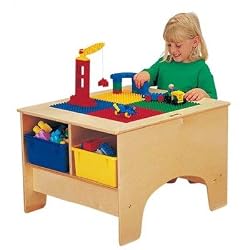 Jonti-Craft 57459JC KYDZ BUILDING TABLE - DUPLO COMPATIBLE With colored tubs