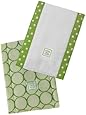 SwaddleDesigns Baby Burpies, Pure Green Mod Circles (Set of 2 Burp Cloths)