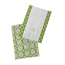 SwaddleDesigns Baby Burpies, Pure Green Mod Circles (Set of 2 Burp Cloths)