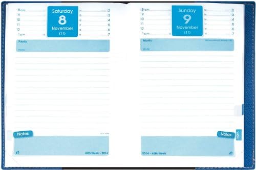 Textagenda 29217 Academic For Year 2014 - 2015 4 3/4" x 6 3/4" (12 x 17 cm) Club Turquoise Compact Daily Desk Plain Edge Made in the USA