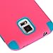 Style4U Drop Protection Slim Fit Dual Layer Hard And Soft Hybrid Case For Samsung Galaxy S5 Sm-G900 I9600 With 1 Stylus And 1 HD Clear Screen Protector Hot Pink/Blue