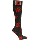 NCAA Ohio State Buckeyes Charcoal Gray Red Brutus Dress Socks