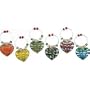 Heart Shaped Art Glass Wine Charms Set of 6