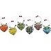 Heart Shaped Art Glass Wine Charms Set of 6