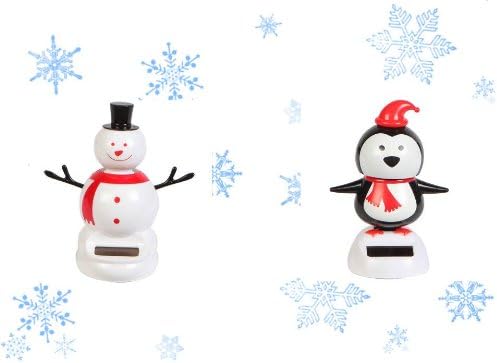 Solar Dancing Snowman & Penguin SET
