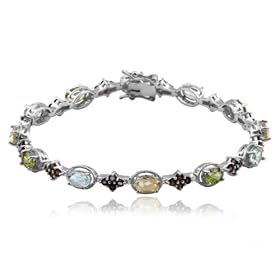 Sterling Silver Multi-Gemstone Bracelet by