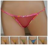 Ladies Mesh Thong with Print Binding -6 Color Combinations! See Description.