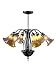 Dale Tiffany MH100326 6-Light Lilies Favrile Accent Lamp, Antique Brass and Blown Glass Shade