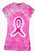 Sublimation Breast Cancer Awareness Juniors T-shirt Ribbon Tie Dye Fitted Girly Retro Groovy Vintage