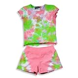 Rubbies - Toddler Girls Tie Dye Short Set, Pink, Lime