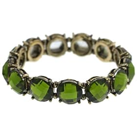 Delightful Dazzlers Olive Drops Stretch Bracelet by 1928 Jewelry