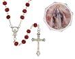 Our Lady Of Grace - Rose Scented Wood Rosary In Plastic Case - 4mm Bead - 27in. Necklace - 19in. Overall Length