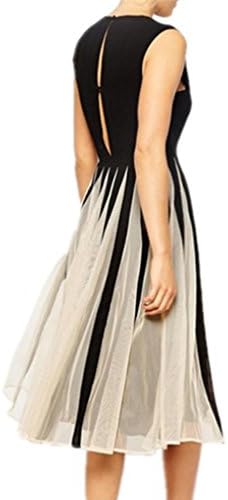 SenseFit Fashion Splicing Dress Chiffon Skirt L White,Black