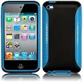 iPod Touch 4 4th Generation Black-Blue Hybrid Case Cover Sporty Protector From Keep Talking Shop iPod Touch 4 Accessories - Hard Outer Black Shell Case with Gel Inner For all Round Protection