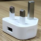 UK Standard 3-PIN USB Mains Charger of Apple iPhone 3G/3GS/4, iPod Touch, Classic, Shuffle, Nano
