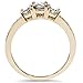 P3 POMPEII3 1ct 3 Stone Diamond Engagement Ring 14K Yellow Gold - Size 4.5