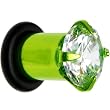 2 Gauge Cz Green Electro Titanium Tunnel Plug