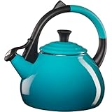 Le Creuset Enameled Steel 1.6 Quart Oolong Tea Kettle, Caribbean